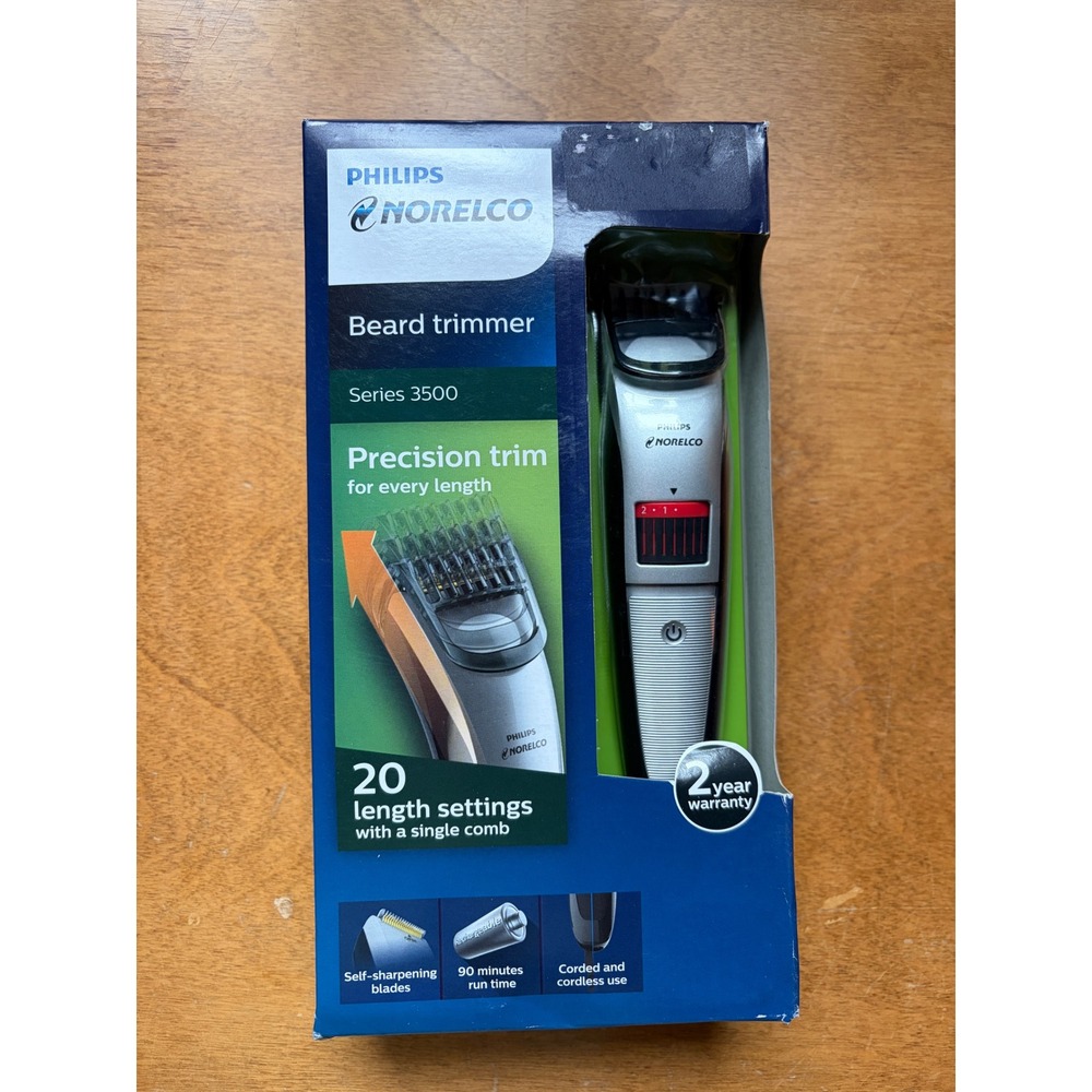 Philips Norelco Series 3500 Beard Trimmer QT4014/49 Titanium Blades 20 Settings